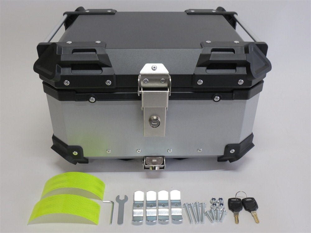 アルミトップケース 32L リアボックス ツーリングボックス 汎用 黒銀