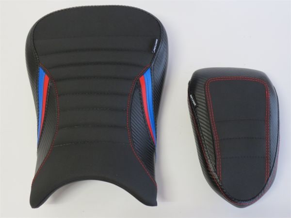 BMW用 S1000RR S1000R M1000RR M1000R 2019 以降カスタム 10mm アップ フロント&リア シート セット 赤青