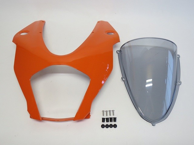 KTM 用 RC 390 rc390 2022 以降 カスタム ビキニカウル フロントカウル橙 &グレー ライトスモーク セット|KTM