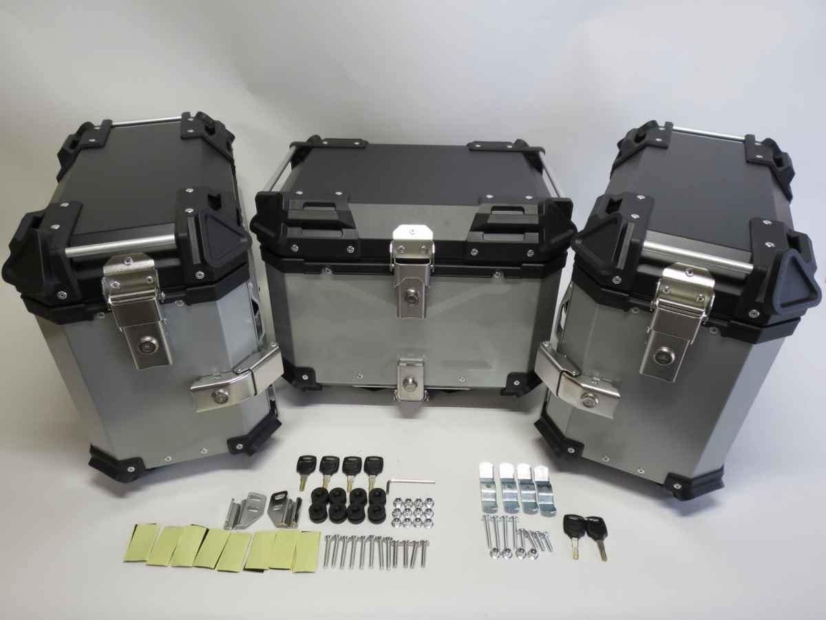 Vストローム250 V-STROM 250 2017-2025 サイドキャリア＆サイドBOX&リアBOX 5点セット 黒銀|v-strom|SUZUKI