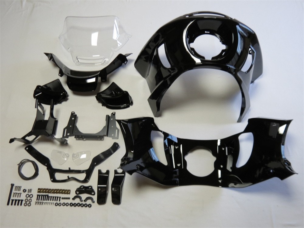 Low Rider ST FXLRST 2022-2025 インナー＆アウター& スクリーン クリア &ステー set フェアリング 黒|Harley