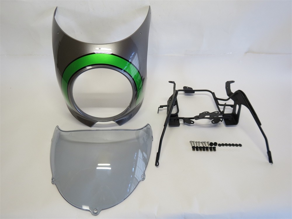 Z900RS z900rs 専用 カウル ビキニカウル ＆ スクリーン ＆ ステー セット C 灰ｘ緑＆グレーライトスモーク|Z900RS|KAWASAKI