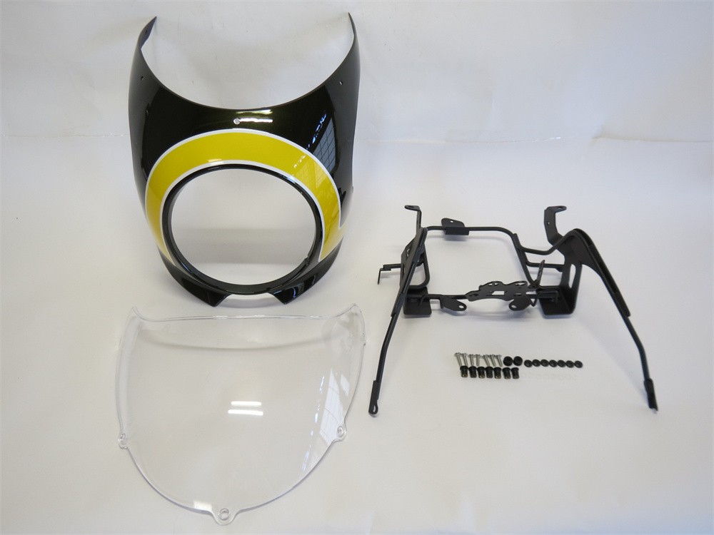 Z900RS z900rs 専用 カウル ビキニカウル ＆ スクリーン ＆ ステー セット C ダークグリーン×黄＆クリア|Z900RS|KAWASAKI