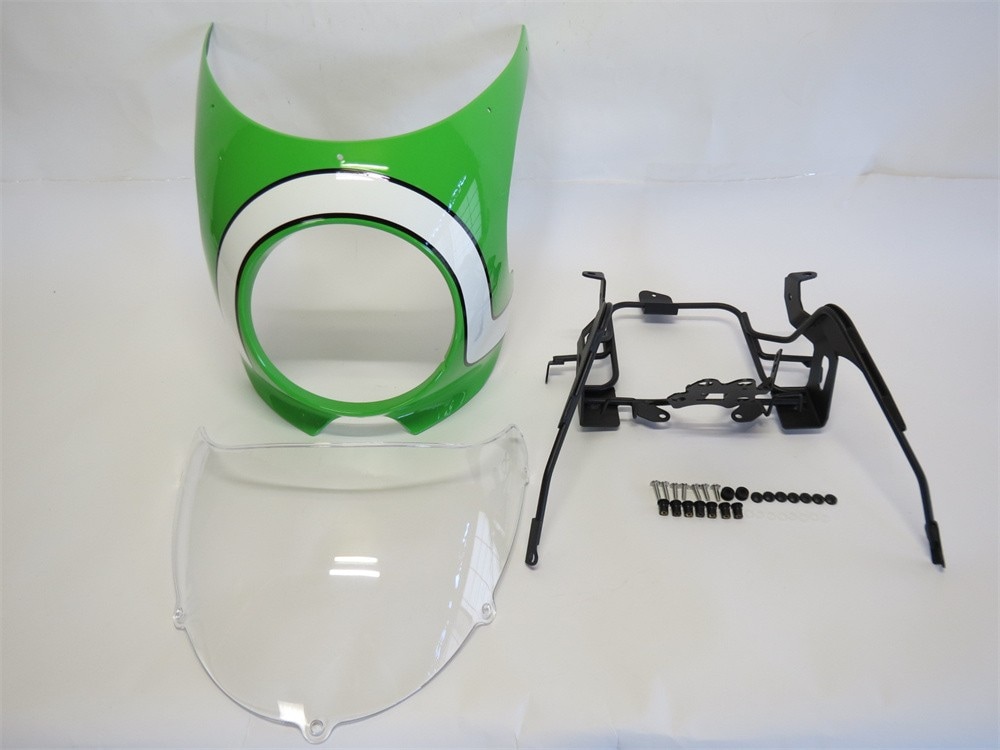 Z900RS z900rs 専用 カウル ビキニカウル ＆ スクリーン ＆ ステー セット C 緑白＆クリア|Z900RS|KAWASAKI