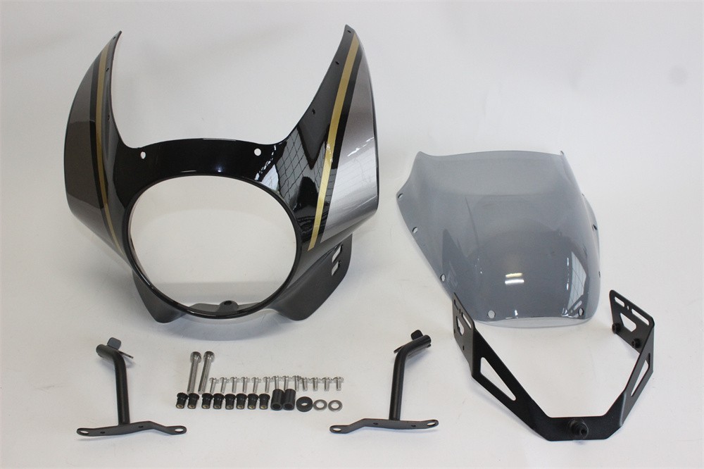 XSR 900 XSR900 xsr900 2022 以降 ビキニカウル フロントカウル 黒艶あり & ライトスモーク スクリーン&ステー セット |xsr|YAMAHA
