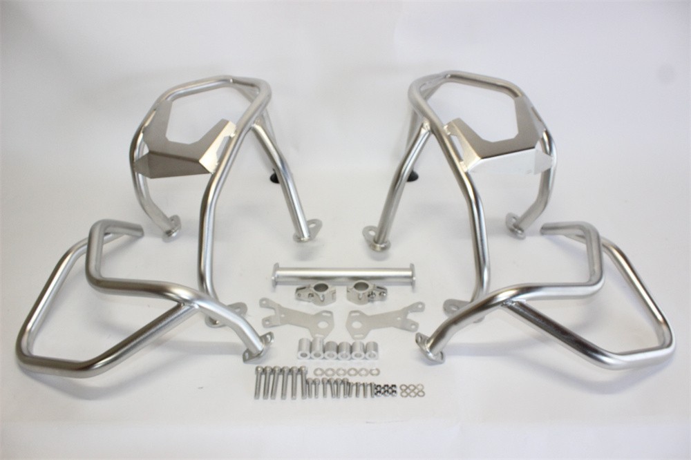 BMW用 R1300GS R 1300GS 2023 以降 ステンレス エンジンガード クラッシュバー プロテクター 下部&上部 銀 B