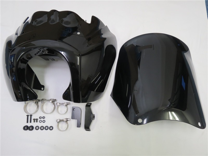 harley用 フェアリング FXDXT Dyna Super Glide T-Sport 2001-2005 大型 スモーク16インチ