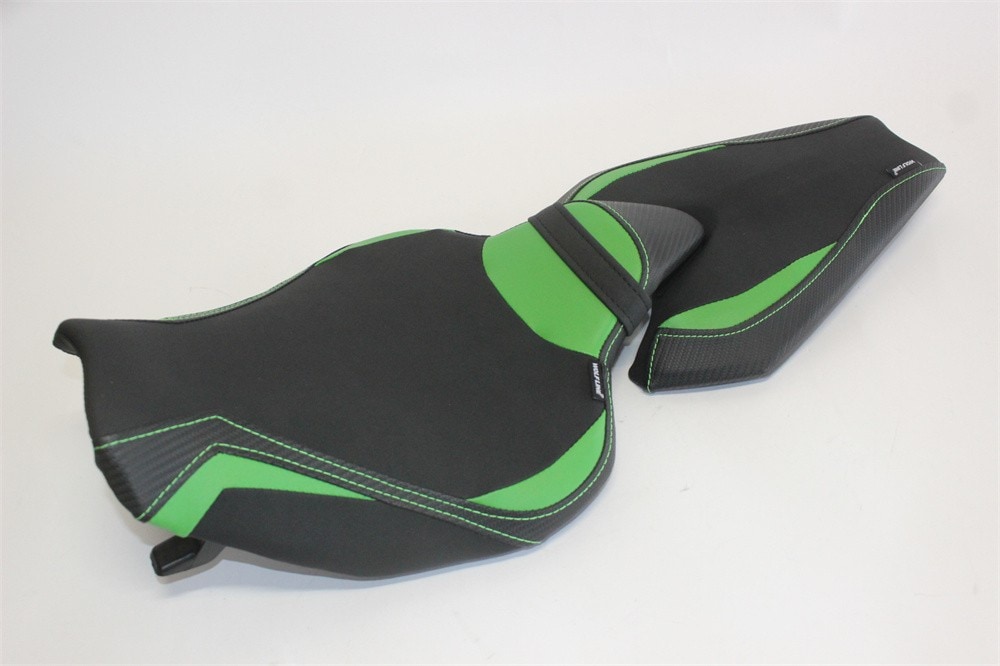 Z1000 z1000 2014-2022 カスタム フロント&リア シート 本体あり カーボン調X緑