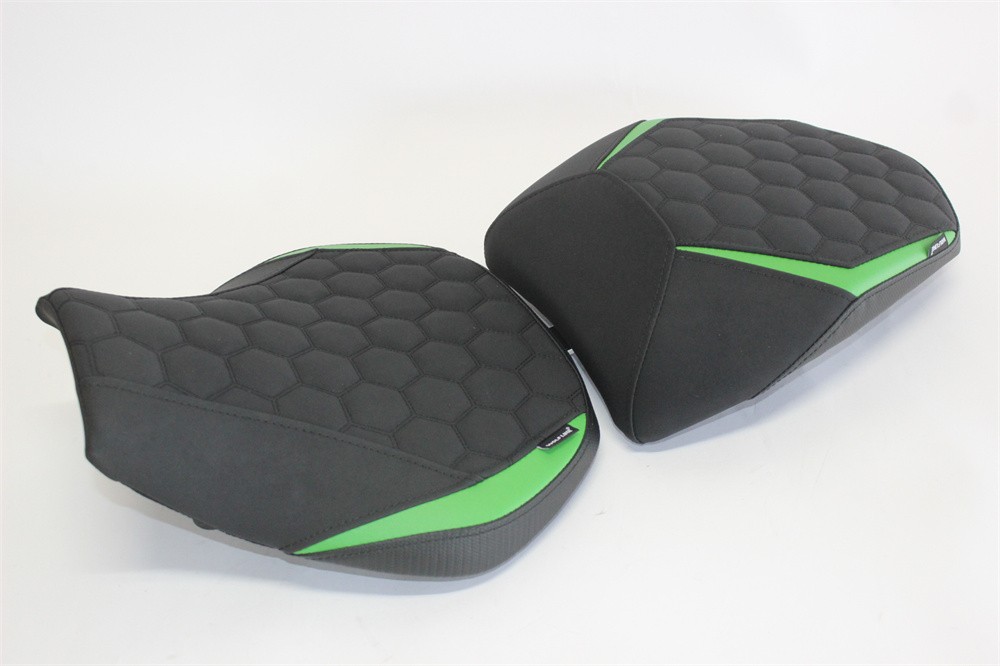 Kawasaki用 H2 SX H2 SE 2022-2026 カスタム フロント&リア シート 本体あり ハニカム 緑