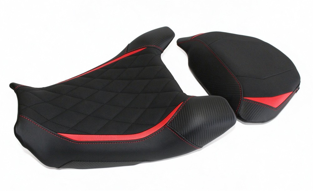 ducati用 Diavel V4 2023 以降 フロント&リア シート カスタム 黒X赤
