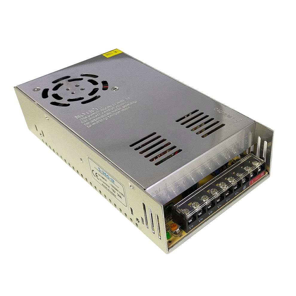 スイッチング電源 12V 30A 360W 直流安定化電源 メタル製 | LED
