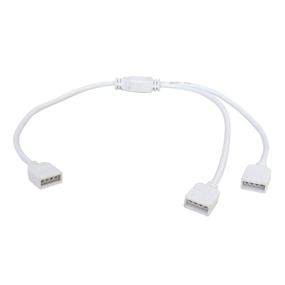 平型4ピンタイプ RGBテープライト 2分岐ケーブル 30cm メス・メス