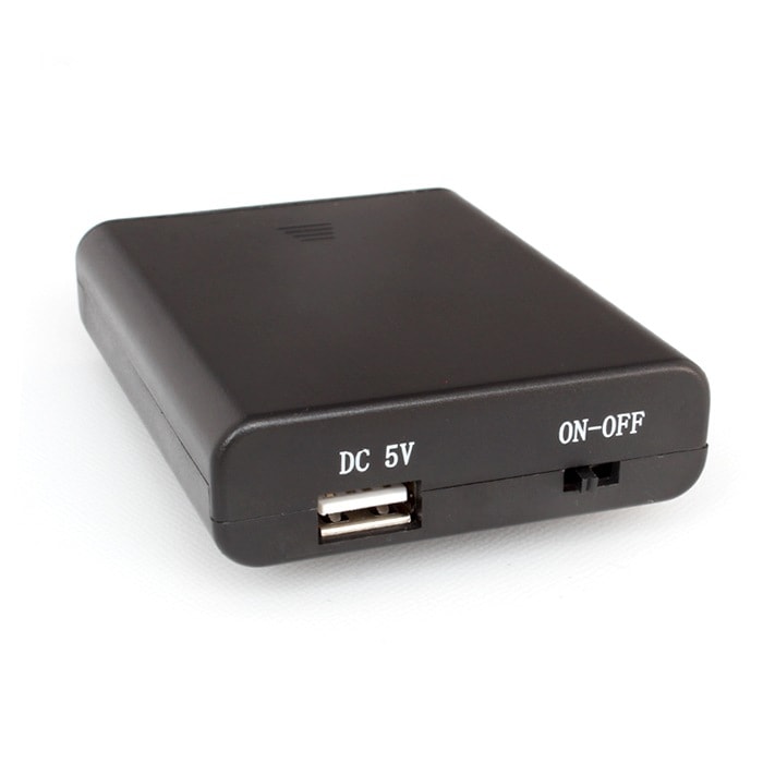 USB Type-A 電池ボックス ホルダー 単3 4本 スイッチ付き | LED