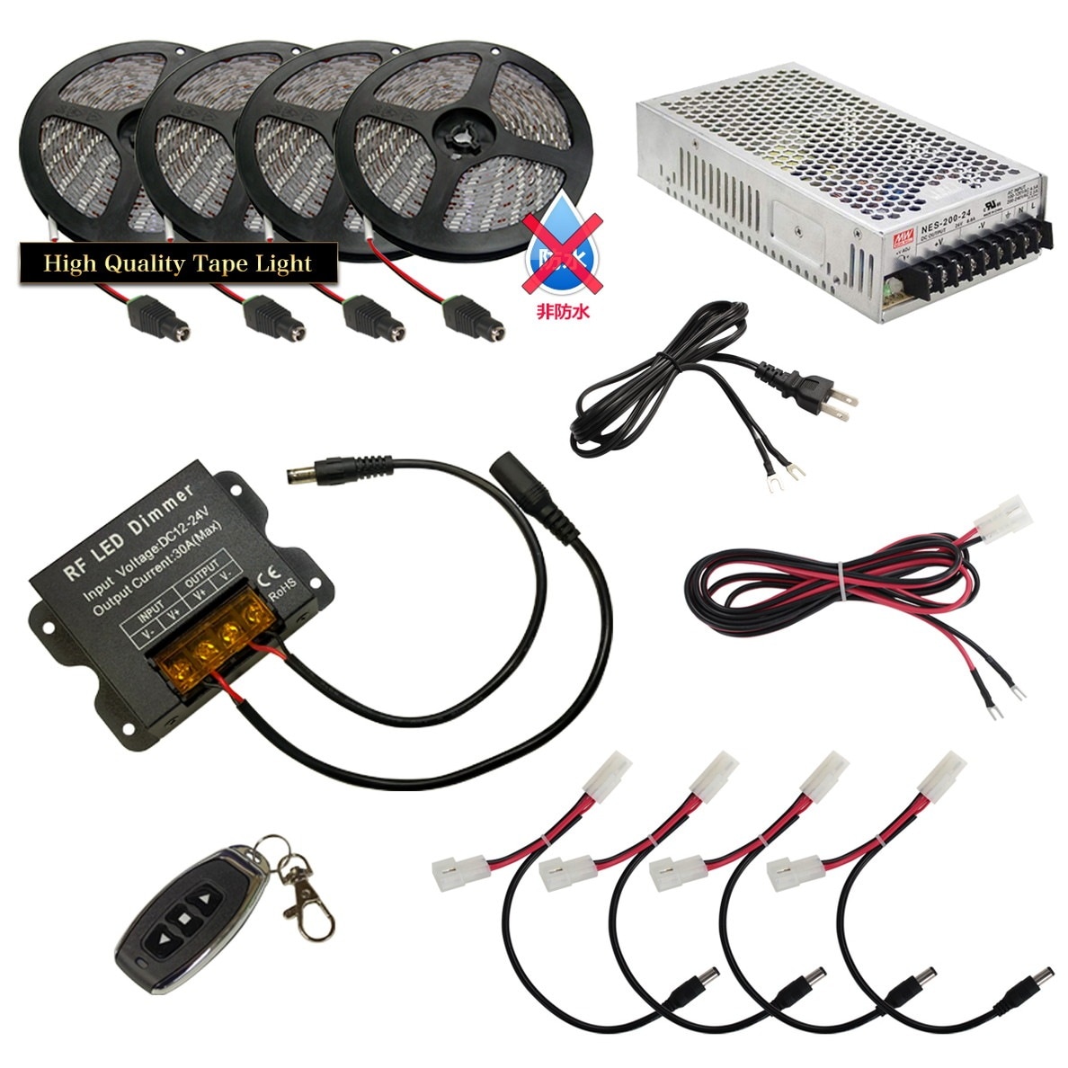 LED�ơ��ץ饤�� 3m 4�� ���ɿ� 1���å� ���ܾ��� ���մ�ñ ��⥳�� Ĵ���� �Ÿ� �餯�餯�������å�