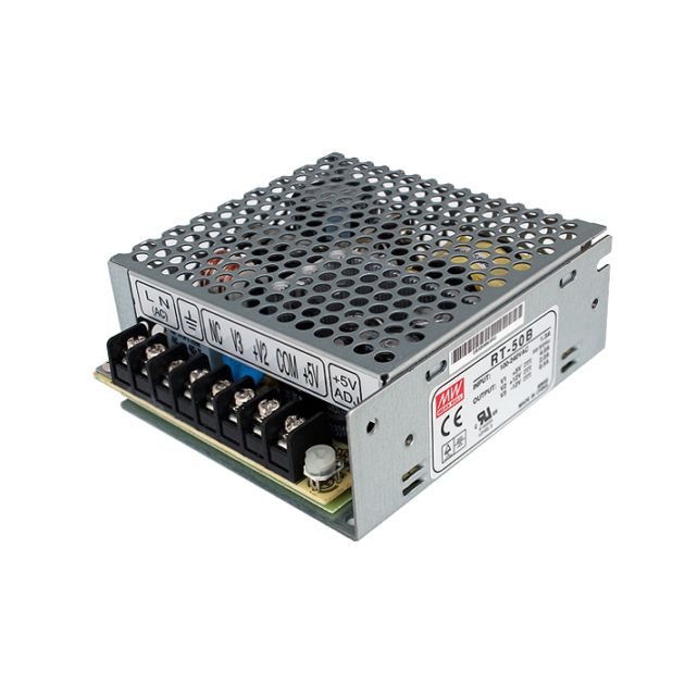 スイッチング電源 5V-12V 4A-2A 50W 直流安定化電源 Meanwell RT-50B