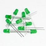 LED ȯ������������ 5mm ˤ�Ʒ� �п� ���顼��� 2000-3000mcd 520-525nm 3.0-3.2V 50��