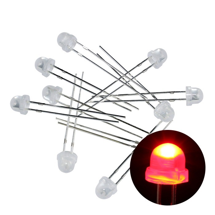 LED ȯ 4.8mm ˹ҷ ֿ 򿧥 600-800mcd 620-625nm 1.8-2.0V 100