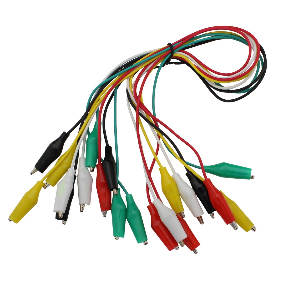 両端 みのむしクリップ ケーブル (小） 5色セット （黒・白・赤