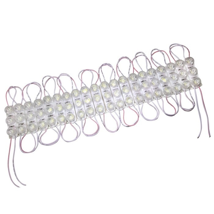 LED�⥸�塼�� 3�������� �ɿ� 12V �� 62mm��18mm ������ ���ľ��� ���ܾ��� ��ȥ������ 20Ϣ 1���å�