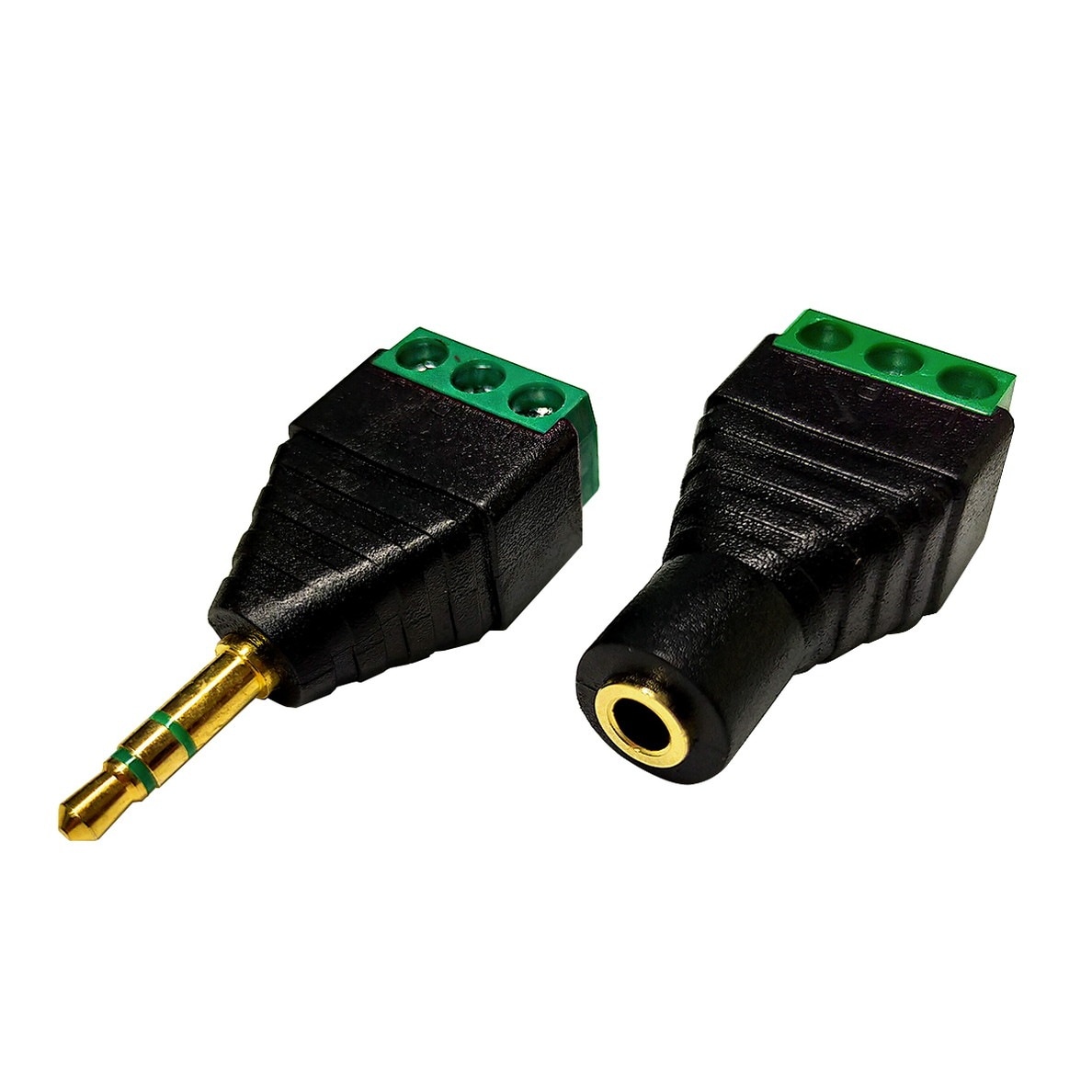ステレオミニプラグ 3極 3.5mm ドライバー式 オス・メスセット 1個
