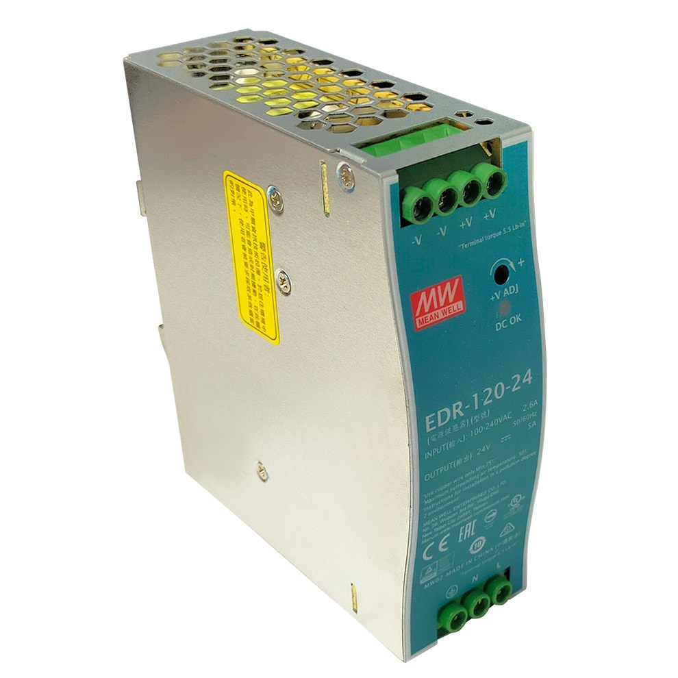 �����å����Ÿ� 24V 5A 120W ľή���경�Ÿ� DIN�졼���б� Meanwell EDR-120-24
