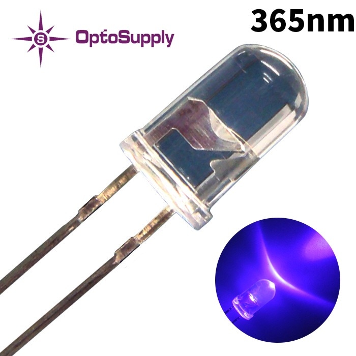 LED ȯ 5mm ˤƷ 糰 OptoSupply 365nm OSV1YL5111A 10