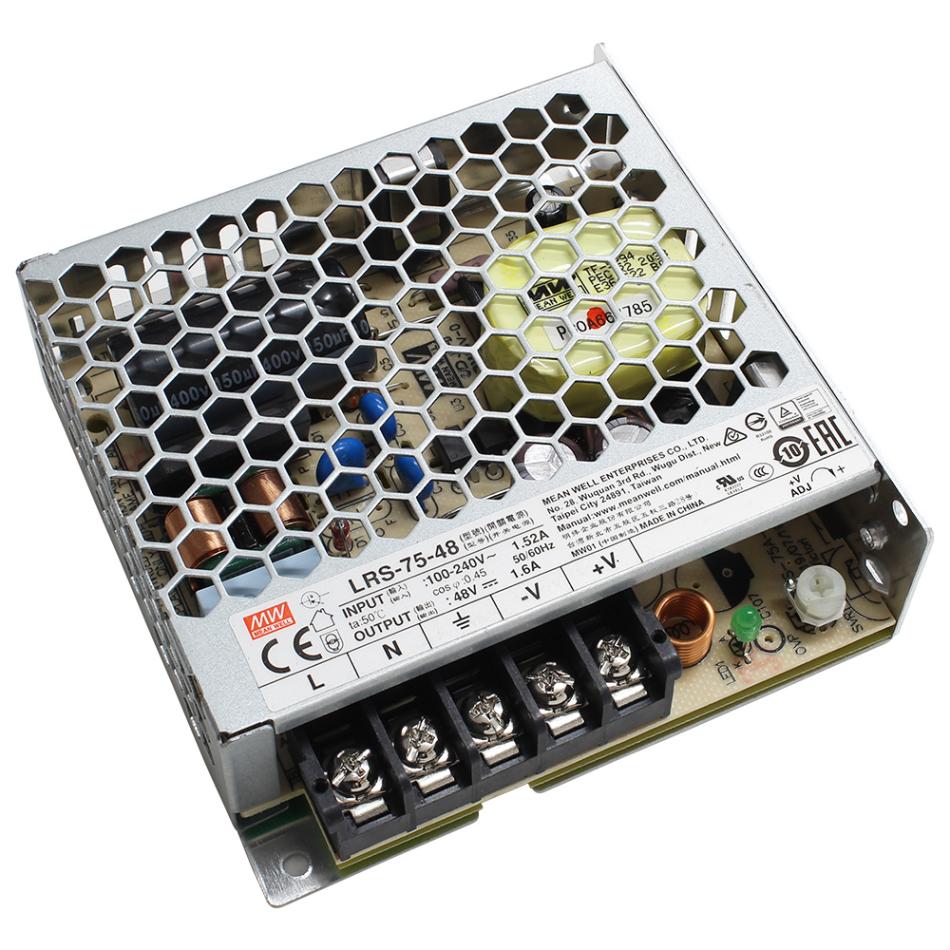 �����å����Ÿ� 48V 1.6A 76.8W ľή���경�Ÿ� Meanwell LRS-75-48 �᥿����