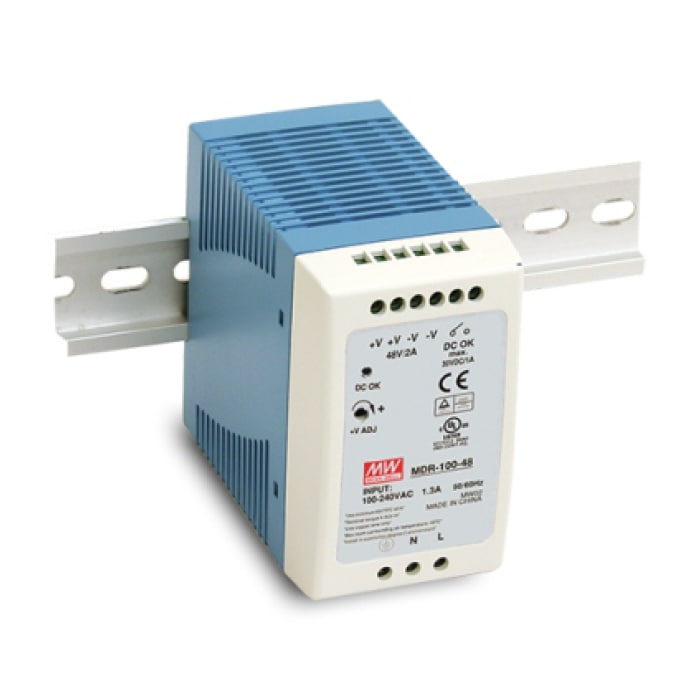 �����å����Ÿ� 12V 7.5A 90W ľή���경�Ÿ� DIN�졼���б� Meanwell MDR-100-12