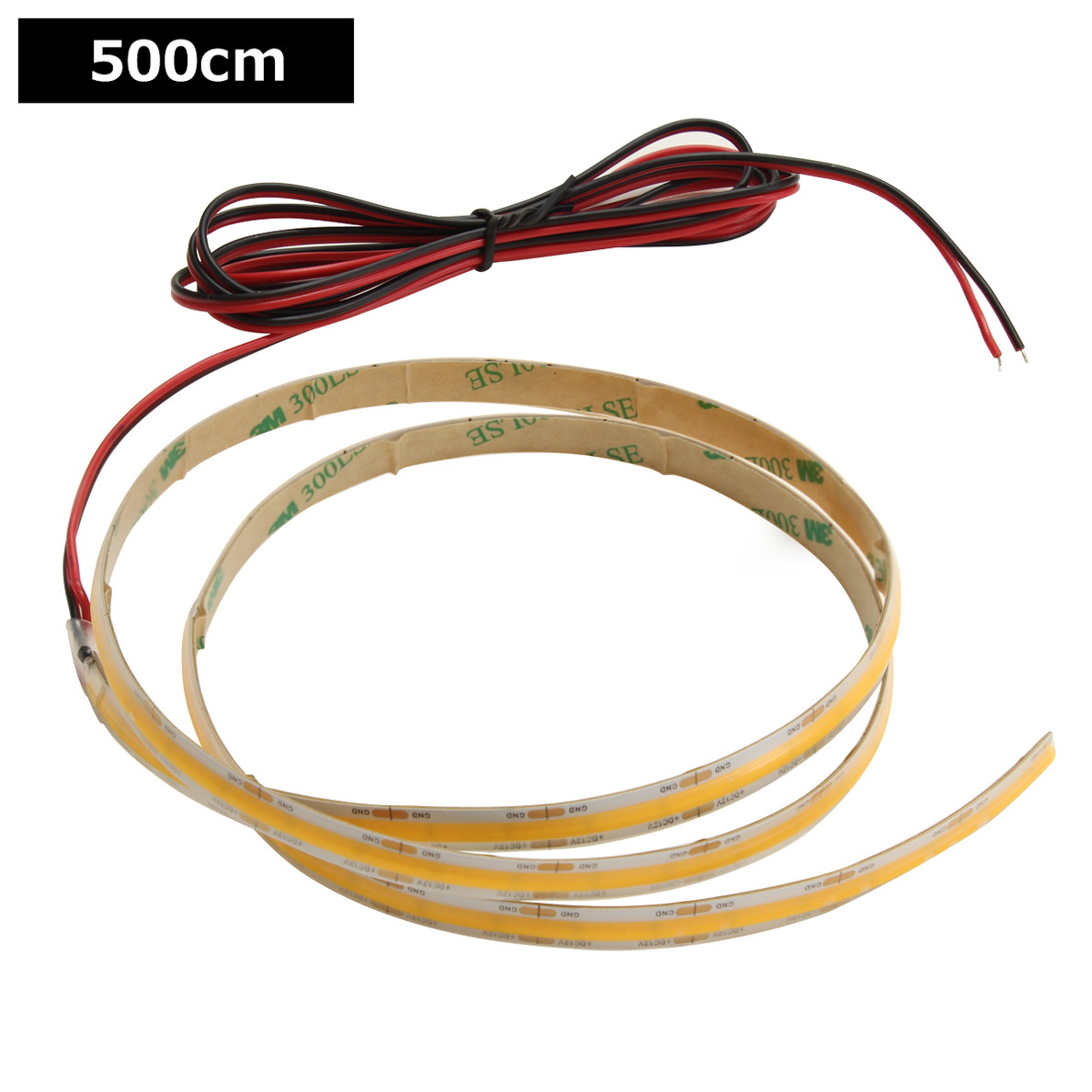 LED�ơ��ץ饤�� 12V 500cm COB �ŵ忧 �ɥåȥ쥹 ξü�� ��١��� �����֥�1.5m