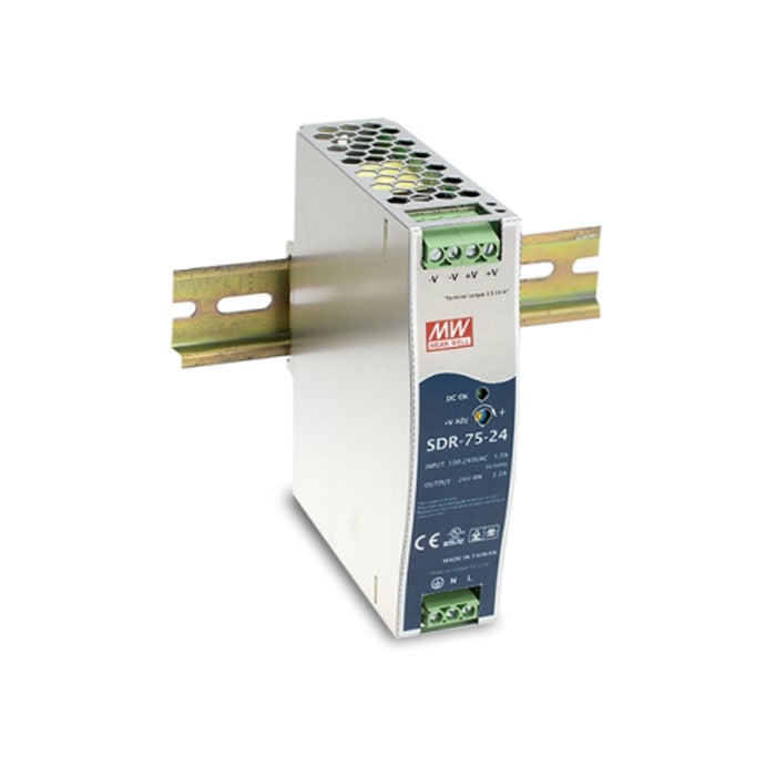 �����å����Ÿ� 12V 6.3A 75.6W ľή���경�Ÿ� DIN�졼���б� Meanwell SDR-75-12