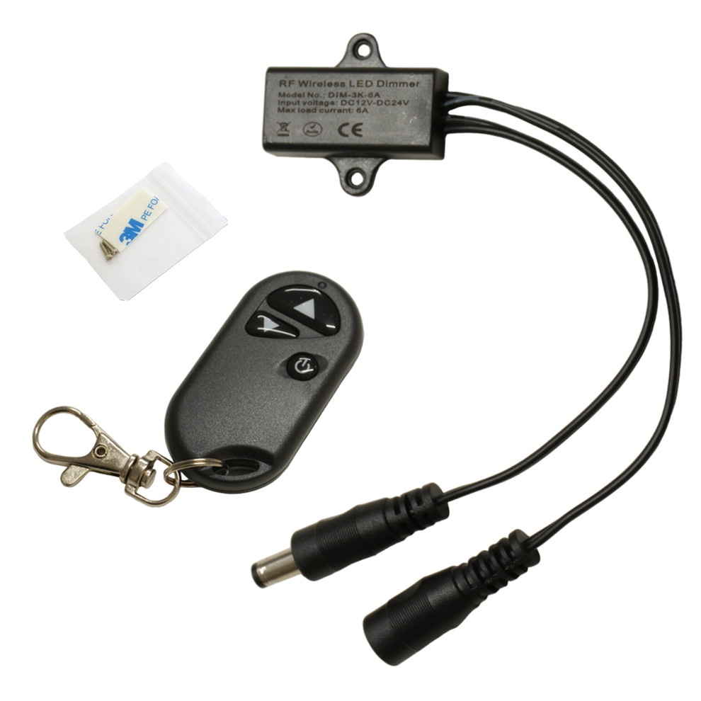 LED�ơ��ץ饤����Ĵ���� ñ���� �磻��쥹 12V 24V 6A RF��⥳���դ� �ߥ�Ĵ����