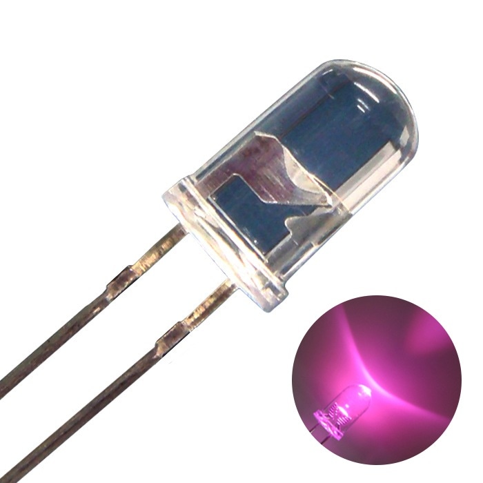 LED ȯ 5mm ˤƷ ԥ󥯿 2000-2500mcd 2.8-3.2V 100