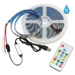 ή���LED�ơ��ץ饤�� �ɿ� RGB 5V 5m ��١��� RF��⥳���դ� 5050SMD 358�⡼�����