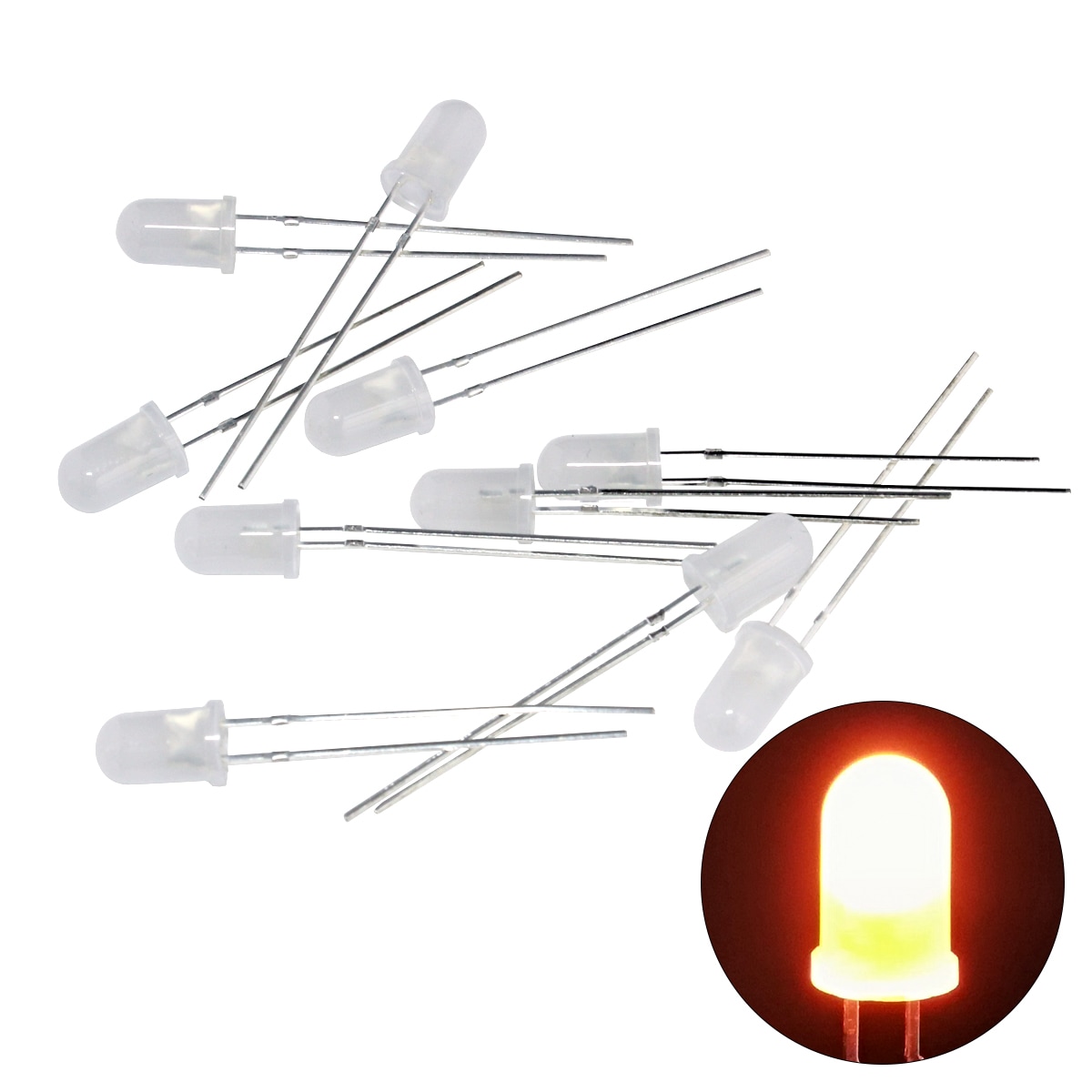 LED ȯ 5mm ˤƷ ֿ 򿧥 600-800mcd 520-525nm 1.8-2.0V 100