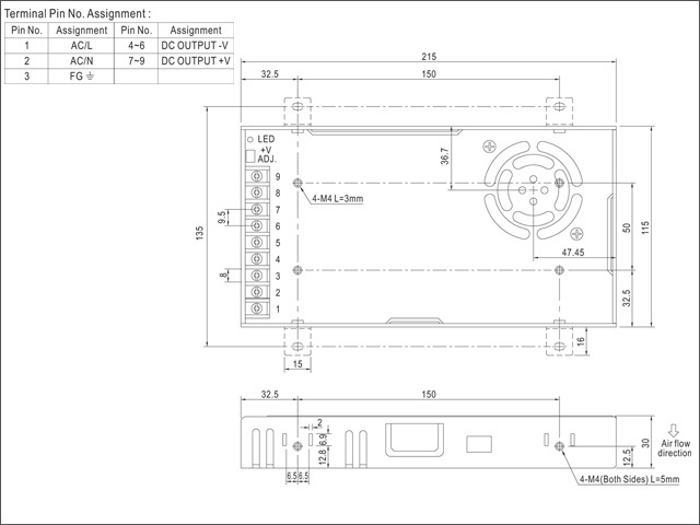 �����å����Ÿ� 5V 60A 300W ľή���경�Ÿ� Meanwell LRS-350-5 �᥿����