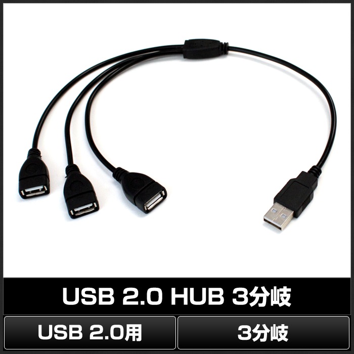 USB 2.0 HUB 3ʬ�������֥� 5V LED�ơ��ץ饤������