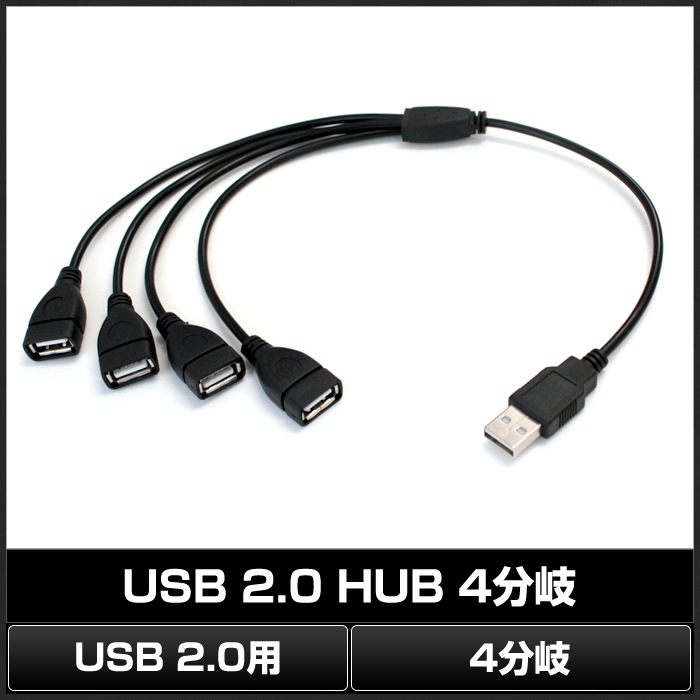 USB 2.0 HUB 4ʬ�������֥� 5V LED�ơ��ץ饤������