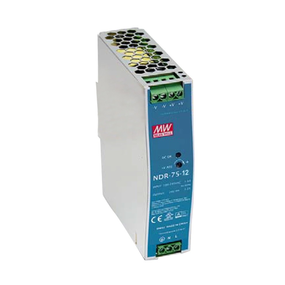 �����å����Ÿ� 12V 6.3A 75.6W ľή���경�Ÿ� DIN�졼���б� Meanwell NDR-75-12
