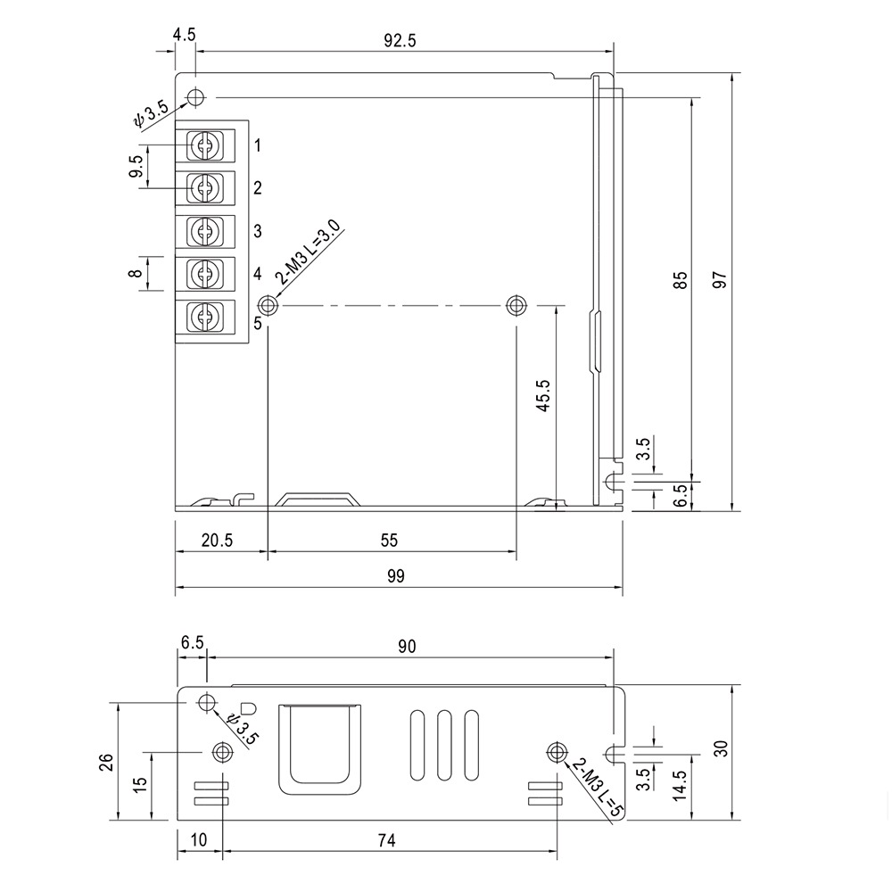 �����å����Ÿ� 48V 1.6A 76.8W ľή���경�Ÿ� Meanwell LRS-75-48 �᥿����