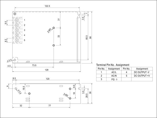 �����å����Ÿ� 24V 3.2A 76.8W ľή���경�Ÿ� Meanwell RS-75-24 �᥿����