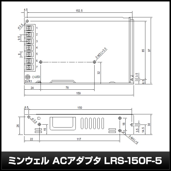 �����å����Ÿ� 5V 22A 110W ľή���경�Ÿ� Meanwell LRS-150F-5 �᥿����
