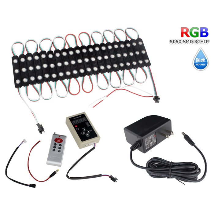 LED�⥸�塼�� ή��� RGB 12V ���١��� �ɿ� ���ľ��� ���ܾ��� ��ȥ������ 20Ϣ��2 ����ȥ����顼 �Ÿ� ���å�