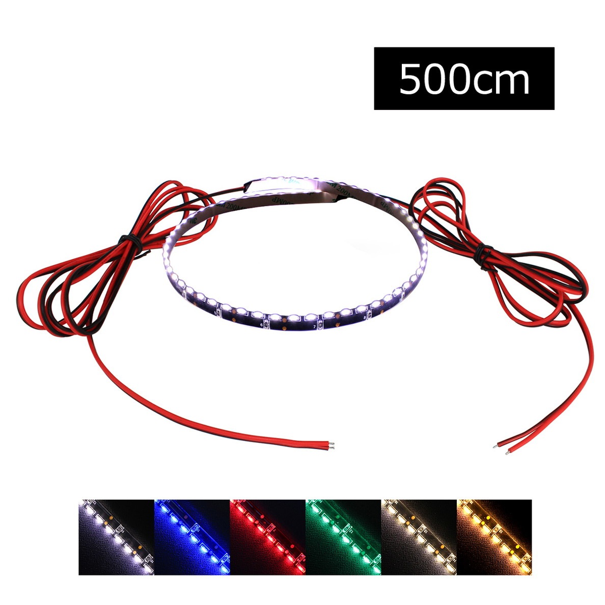 LEDơץ饤 ɿ 12V 500cm ¦ȯ 8mm 1å ١ ֥1.5m ξü