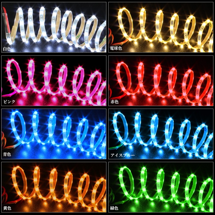 LED�ơ��ץ饤�� �ɿ� 12V 100cm Ķ�˺� ��̩�� 3mm�� 1���å� �����١��� �����֥�1m ��ü��