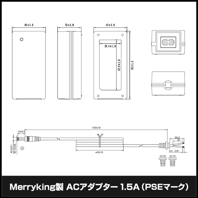 AC�����ץ��� �����Ÿ� 24V 1.5A 36W 10�糧�å� 5.5mm 2.1mm PSEǧ�� 1ǯ�ݾ�