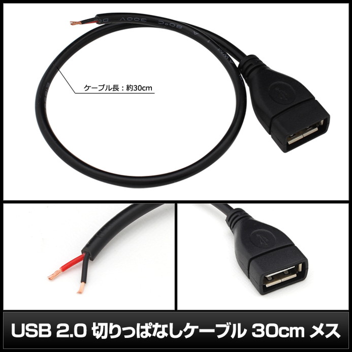 USB Type-A �ڤ�äѤʤ� �Ÿ������֥� �ù��� 2�� �Żҹ��� �᥹ 30cm