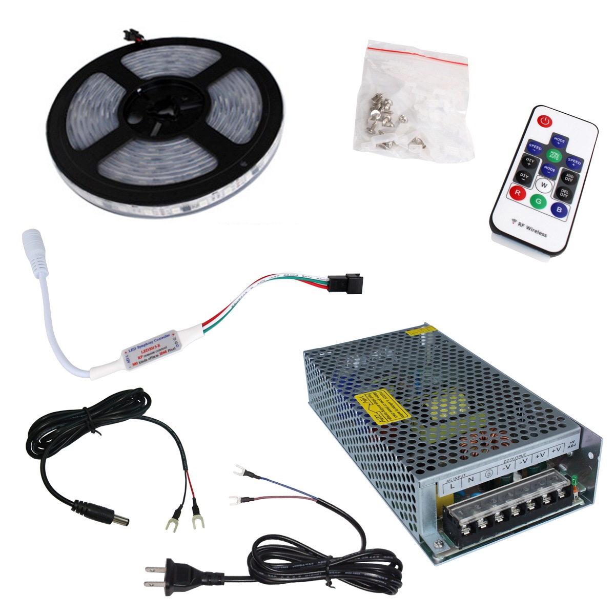 LED RGBテープ セット12V 5050チップ フルカラー LED RGBテープ セット12V 5050チップ フルカラー 配線接続 コネクタ