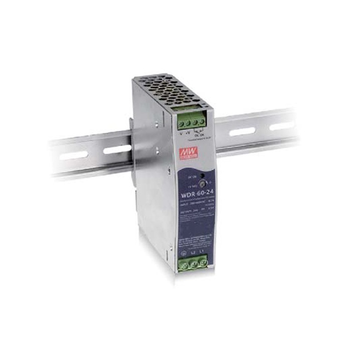 �����å����Ÿ� 12V 5A 60W ľή���경�Ÿ� DIN�졼���б� Meanwell WDR-60-12