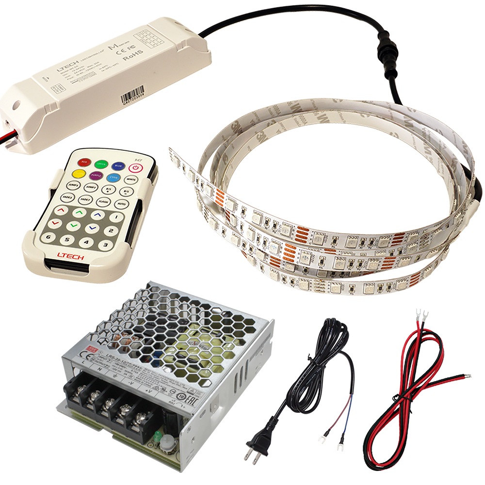 ��RGB 200cm��1�ܥ��åȡ� ���ɿ�RGB�ơ��ץ饤��12V+RFĴ����+�б������ץ����դ�