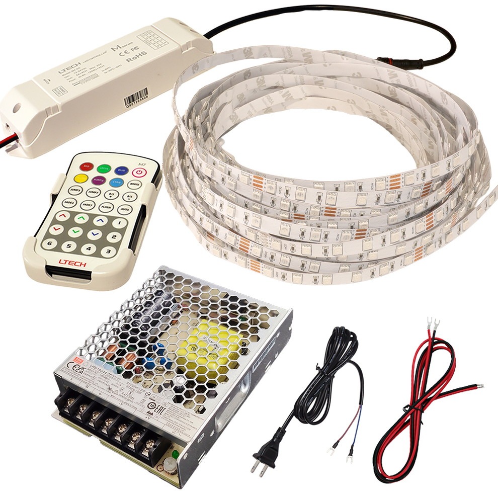 ��RGB 1000cm��1�ܥ��åȡ� ���ɿ�RGB�ơ��ץ饤��24V+RFĴ����+�б������ץ����դ�
